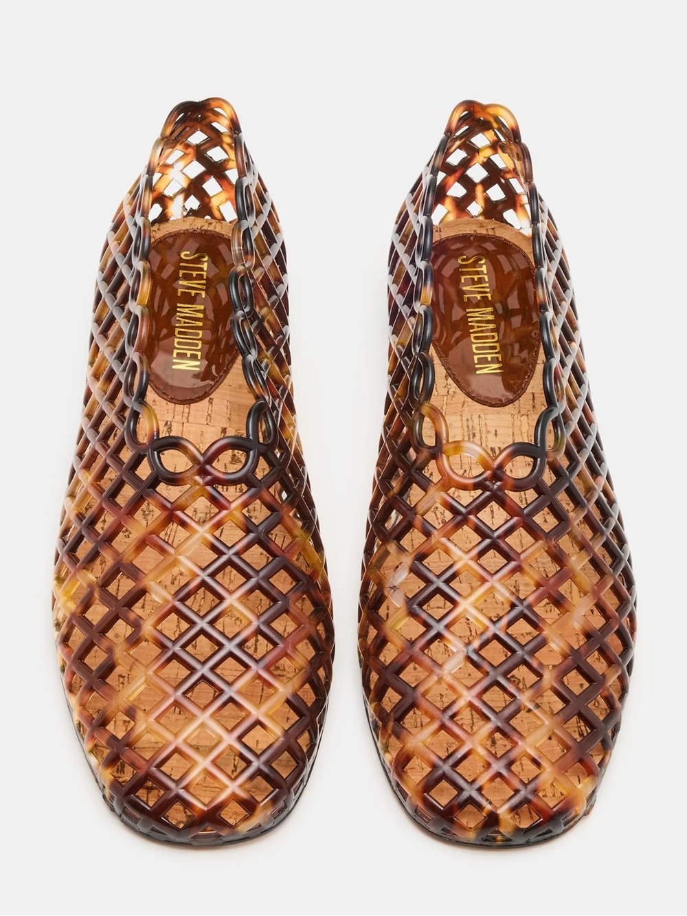 Steve Madden Grove Jelly Ballet Flats tortoise shell plastic cage design W 8 - Picture 5 of 13